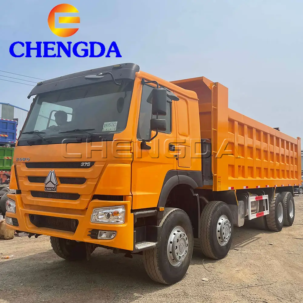 Used China Design Good Condition 8x4 Yellow Dump Truck For Sale