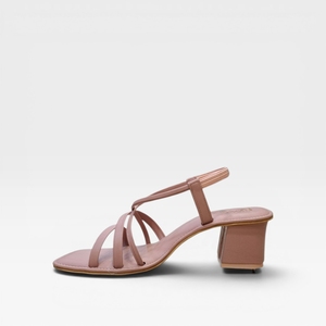 Elegant Pink Block Heel <b>Sandals</b> for Women Strappy Open Toe Slip On Comfortable Casual Party Wedding Fashion Shoes for Evening - Product Image 4