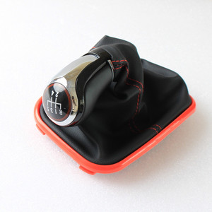 Car <b>Gear</b> <b>Knob</b> Leather Red 5 6 Speeds Ergonomic For Vw Golf - Product Image 4