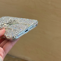 Coque de téléphone de luxe papillon avec strass pour iPhone 17 Pro Max, design coréen tendance, étui personnalisé à paillettes pour iPhone 16 15 14 Plus