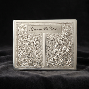 Silver-Plated Brass Traditional Engraved <b>Playing</b> <b>Card</b> Holder - Product Image 3