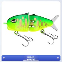 Leurre de pêche multi-sections coloré à double hameçon, petite taille, pour la pêche au bar et au bar de mer en rivière, en ABS