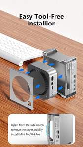 Base con Hub USB C SYONG con Carcasa para Ranura SSD <span class=keywords><strong>M</strong></span>.2 NVME para Mac Mini M4/M4 Pro, Estación de Acoplamiento USB-C, HDMI, USB3.2 Gen2, SD4.0+TF4.0 - Product Image 2