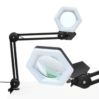 Loupe de bureau électrique moderne en aluminium 5D avec lampe de table flexible à commande USB pour la beauté