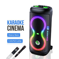 Altavoz Inalámbrico Portátil DP-1025 Original con Iluminación LED RGB y Supergraves para Fiestas y Karaoke