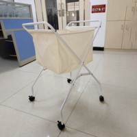 Chariot de buanderie de type sac, grand sac à doublure en coton, chariot utilitaire polyvalent pour la maison, adapté à une utilisation dans les chambres et les hôtels