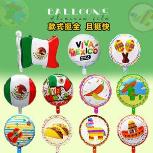 National Day <b>Decoration</b> Flag Aluminum Film Guitar Vivo Mexico Carnival Party Foil <b>Balloon</b> Wholesale - Product Image 1