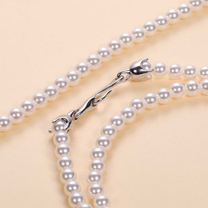 Collana di Perle Bianche di Lusso Stile <span class=keywords><strong>Swarovski</strong></span>, Design Minimalista di Alta Gamma per Donne, Catena Elegante per Maglione - Product Image 2