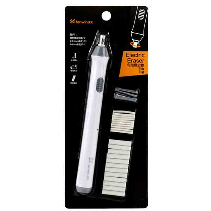TENWIN без пыли две заправки 5 & 2,3 мм авто Набор для рисования художника Выделите Электрический ластик Ручка Комплект ТЭП резиной от аккумулятора