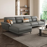 Ensemble de canapés inclinables en cuir véritable, trois places, style luxe moderne, pour petit appartement, salon, centre commercial et hôtel