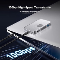 Box esterno magnetico in alluminio con ventola di raffreddamento per SSD M.2 NVMe, USB 3.2/Type-C 10Gbps, 7-in-1, 8TB, lettore di schede SD 4K 60Hz