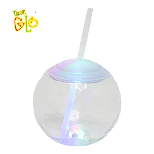 Rgb Led 마시는 음료 물 돔 안경 깜박임 샷 재사용 가능한 라이트 업 전구 밀짚 컵 유리 플라스틱 컵 파티