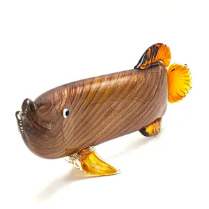Aquarium Decoration Glass Figurines Sea Life long Fish Murano Art Handicraft Animal Figure for Fish Tank Ornament