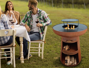 Brasero <span class=keywords><strong>Plancha</strong></span> d'extérieur de haute qualité, facile à nettoyer, en acier Corten, pour terrasse, avec gril <span class=keywords><strong>barbecue</strong></span> - Product Image 3