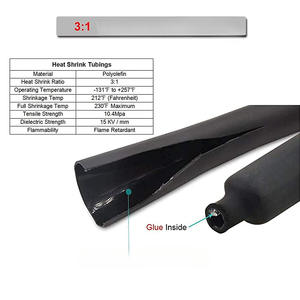 Terminales de crimpado de alambre de cobre 4AWG de 1/4 de pulgada con tubo termorretráctil 3:1 para conectores de cable de batería, grado marino - Product Image 3