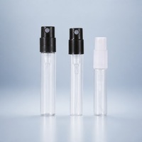 Flacon d'échantillon de parfum en verre vide rechargeable, atomiseur pulvérisateur noir à pompe fine, format voyage pour testeur de parfum, vente en gros