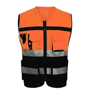 Good Quality Hi Vis Reflector Construction Work Pockets Reflective Safety Vest