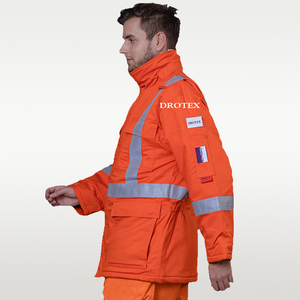 Ucuz yol madencilik elektrikçi pamuklu iş tulumu ceket yansıtıcı yangına dayanıklı FR iş elbisesi güvenlik giyim kış ceket - Product Image 4