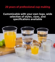 Gobelets jetables transparents en PS personnalisables BST pour usage domestique, multi-tailles, écologiques, résistants aux hautes températures, pour jus, eau, café