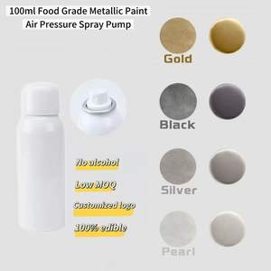 สเปรย์สีเมทัลลิกเกรดอาหารสำหรับตกแต่งเค้ก อบขนม ผงกลิตเตอร์ 100 มล. ผงสีประกายมุก ขายส่ง - Product Image 6