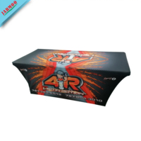 Nappes de Table de fête avec Logo personnalisé, tissu extensible, housse de Table en Spandex fantaisie