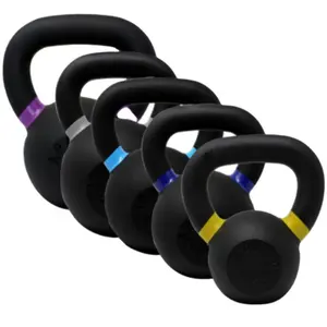 Anneaux de couleur en fonte avec revêtement en poudre Kettlebell, équipement de gymnastique et d'exercice à domicile sans poids