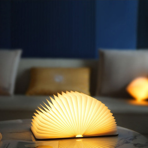 Lámpara de Libro de Madera Personalizable de Venta Directa de Fábrica, Lámpara de Mesa de 5 Colores, Lámpara de Noche LED de Papel Plegable - Product Image 5