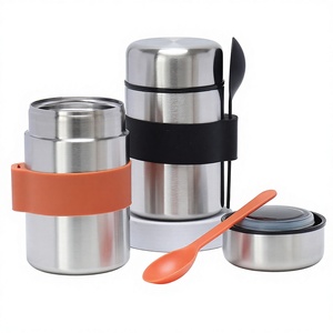 Japanese-style Braised Beaker 304/201 Stainless Steel <b>Insulated</b> Portable FH8 5.3 Model Student Mini Outdoor <b>Lunch</b> <b>Box</b> No Pattern - Product Image 1