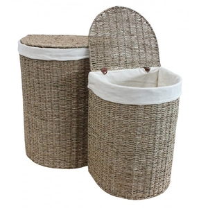 Handwoven Natural Seagrass Eco Friendly <b>Foldable</b> Storage <b>Basket</b> Classic Multifunctional Space Saving Vietnam Factory Bulk - Product Image 6