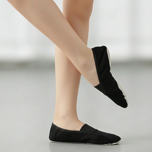 BW02 Vente en gros <span class=keywords><strong>de</strong></span> chaussons <span class=keywords><strong>de</strong></span> <span class=keywords><strong>danse</strong></span> en toile blanche unisexe à semelle pleine et souple pour enfants et adultes, pour la gymnastique, le yoga et l'entraînement - Product Image 4