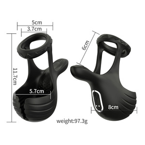 Glans Vibrator testis pria, mainan seks dewasa Chastity pemijat Glan bola skrotum cincin Penis bergetar - Product Image 2
