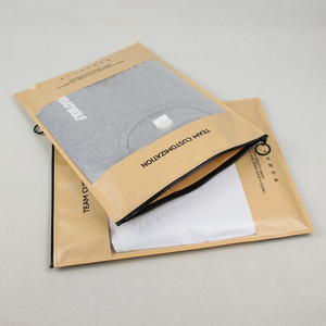 Tùy chỉnh thương hiệu quần áo dây kéo túi với cửa sổ rõ ràng sinh thái thân thiện kraft giấy Ziplock Túi - Product Image 3