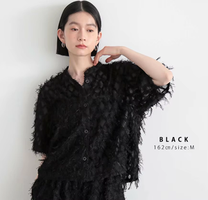 Blus Wanita Putih Berumbai Setengah Kancing Lengan Pendek Longgar Bertekstur Atasan Tunik Kasual Musim Panas Pakaian Sehari-hari Kemeja Wanita - Product Image 4