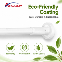 ARODDY OEM Tringle à rideau réglable en acier au carbone robuste de 27,56 à 47,24 pouces, sans perçage, avec verrouillage interne de 25 mm