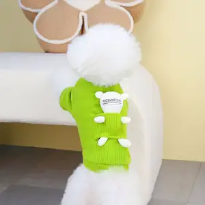 TTT Hot Sale Corduroy Luxury Custom Big Dog Clothes Hoodie Warm Soft Winter Sweater For Small Dog