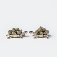 Figurine de tortue en pyrite naturelle Runyang, sculptée à la main, statue de tortue en cristal, artisanat de pierres précieuses de guérison, vente en gros