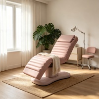 Lit de massage facial chauffant ergonomique et réglable, mobilier de spa, lit de salon de beauté électrique de luxe