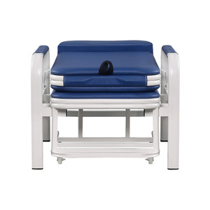 Silla de Acompañante para Hospital, Reclinable, Plegable, Metálica Azul, Portátil, para Pacientes, Uso con Suero Intravenoso - Product Image 2