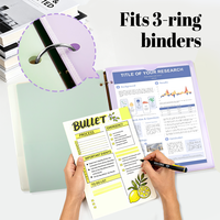 Classeurs en plastique à 2 pochettes pour classeurs à 3 anneaux, classeur séparateur pour carnets, classeur robuste pour documents