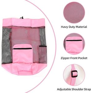 Large Capacity Mesh Beach <b>Toy</b> Backpack Kids Portable <b>Swim</b> Gear Storage Bag with Front Pocket - Product Image 4