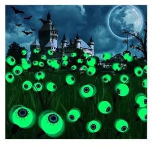 Halloween Decoraties Buiten Oogbol Verlichting 6led Groene Oogbol Zonne-Energie Zwaaiende Halloween Verlichting Waterdicht Buiten