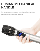 Xtuga YT01 Microphone dynamique Microphone karaoké sans fil portable de haute qualité pour les fêtes d'enfants Conception à 4 mains