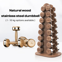 Ensemble de supports pour haltères en bois de haute qualité pour usage domestique, 8 paires, robustes et durables