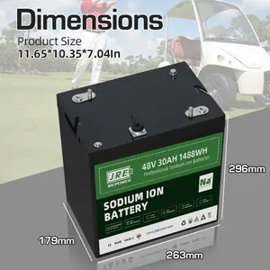 48V 30Ah 50ah 100ah 150ah Fast Charge Sodium Ion Lithium Golf Cart Battery 49.6V