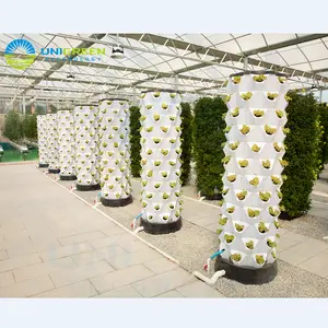 新しいデザイン食品グレードABS水耕栽培80植栽穴タワー垂直成長農業水耕栽培システム