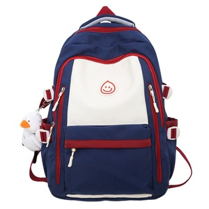 Korean Style Student <b>Backpack</b> 18 In <b>Large</b> Capacity Color Blocking Design For <b>School</b> Education Unisex Lightweight Casual <b>Backpack</b> - Product Image 5