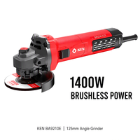 Meuleuse d'angle industrielle KEN BA9210E 1400W 125mm sans balais à vitesse variable pour le métal et la pierre