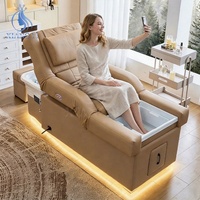 Lit de spa japonais pour salon, avec dossier réglable et système d'hydrothérapie pour le lavage des cheveux et la pédicure