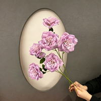 Rose Artificielle Moderne à 3 Têtes, Fleurs Entièrement Épanouies, Bouquet Imprimé en 3D Mixte pour Mariage, Maison, Hôtel, Événement, Vase, Décoration en Gros