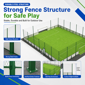 Système de terrain de <span class=keywords><strong>football</strong></span> en <span class=keywords><strong>cage</strong></span> de futsal 5 contre 5 avec gazon artificiel, <span class=keywords><strong>mini</strong></span> terrain de <span class=keywords><strong>football</strong></span>, terrain de sport extérieur - Product Image 5